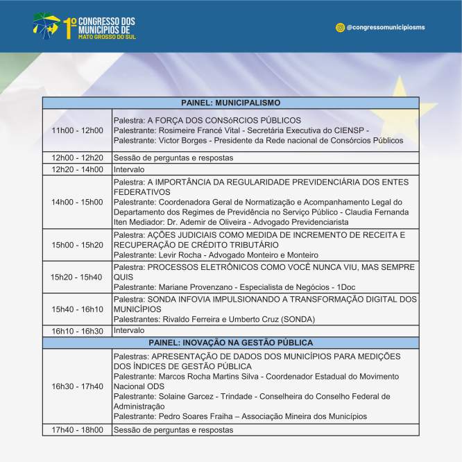 Wesley Mendonça palestra no 1º congresso para prefeitos promovido pela Assomasul